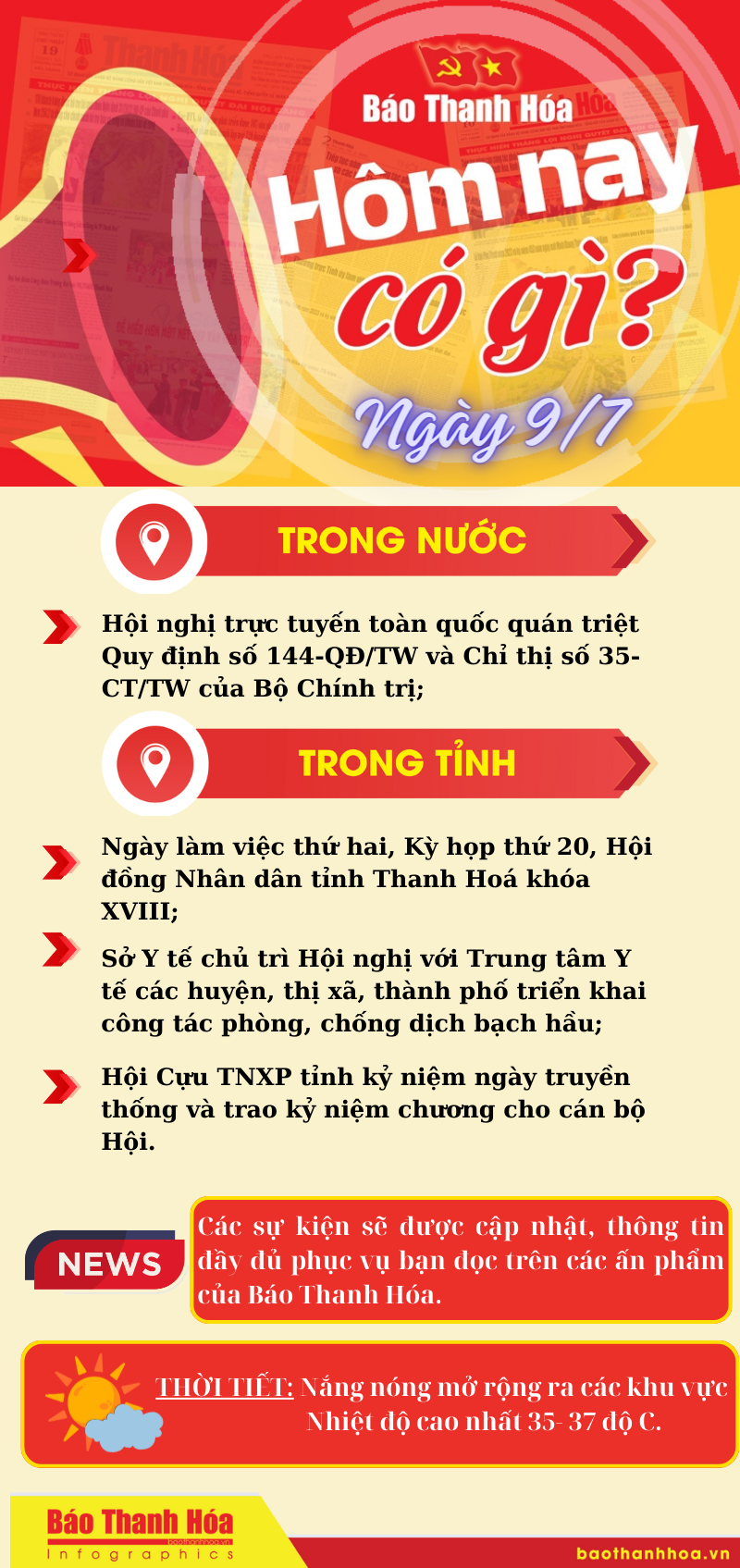 Hôm nay có gì? - Sự kiện nổi bật ngày 9/7/2024