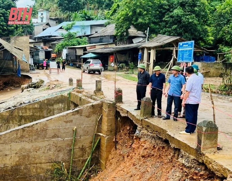 Kiểm tra tình hình thiệt hại do mưa, lũ trên địa bàn huyện Quan Hoá