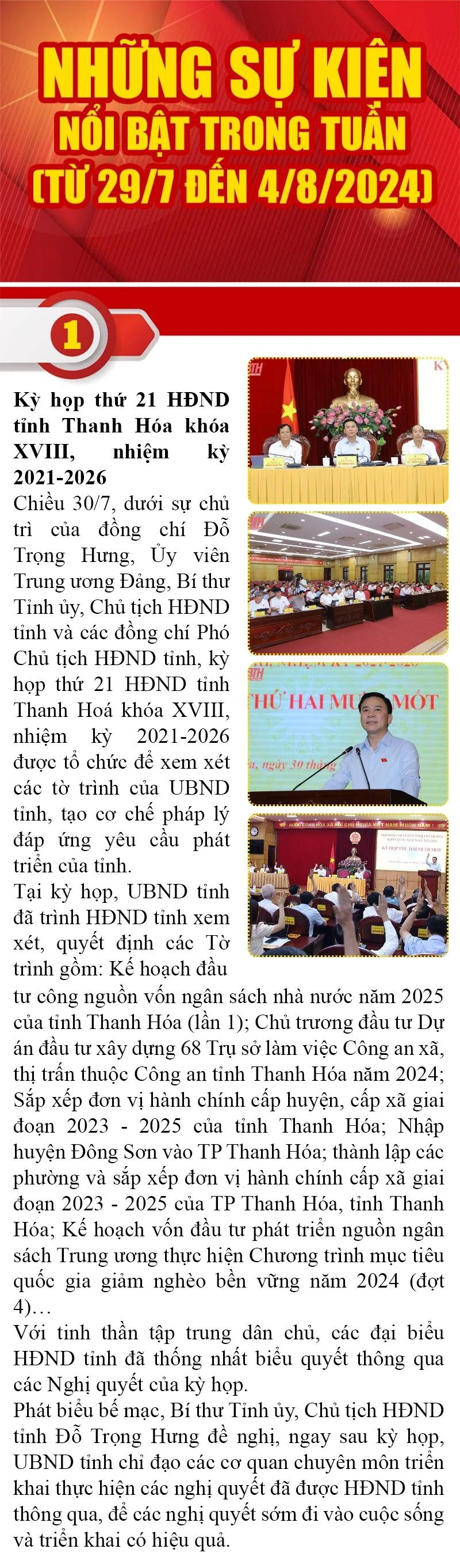 Những sự kiện nổi bật trong tuần