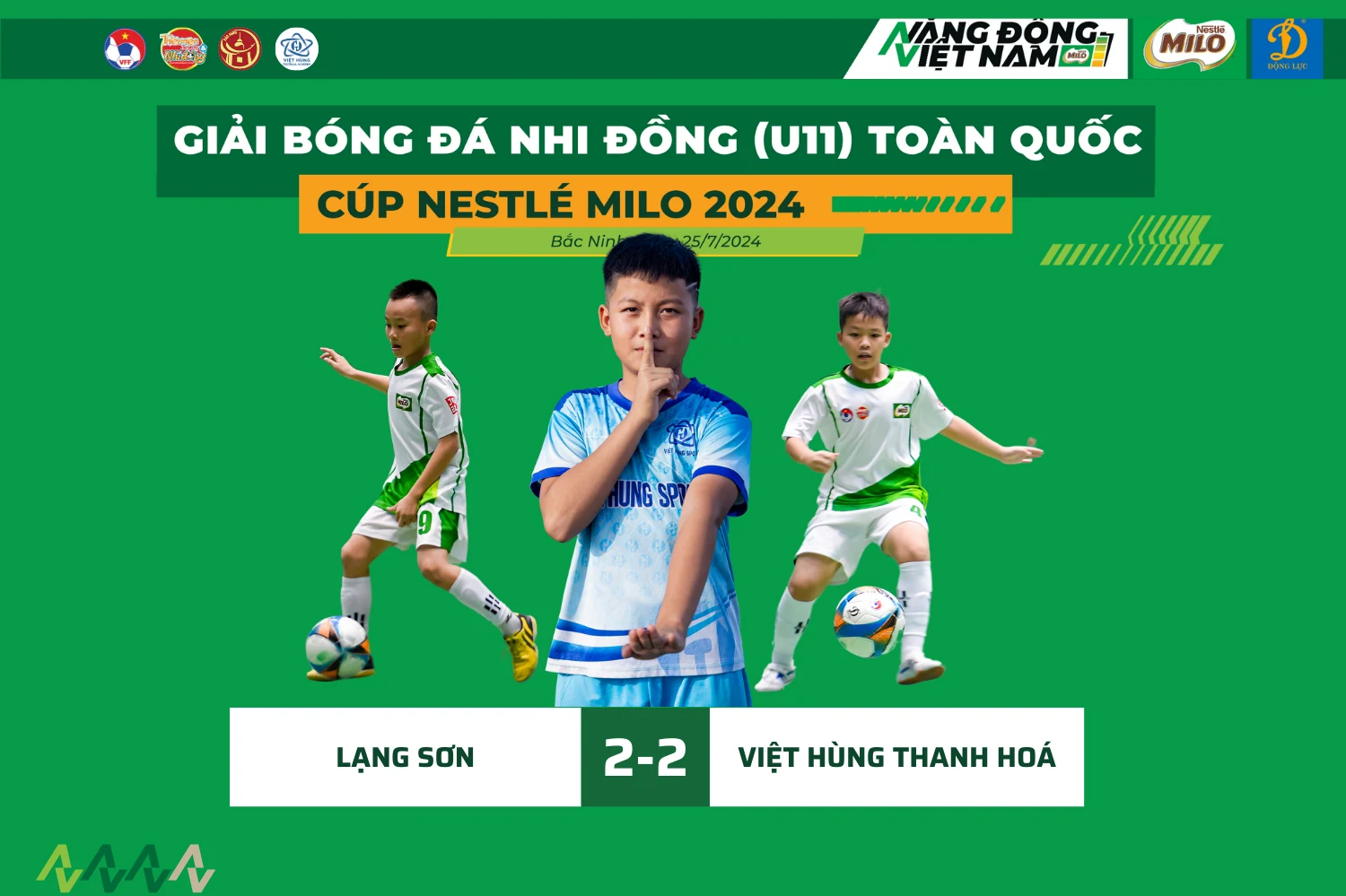 Việt Hùng Thanh Hoá lỡ vé sớm vào tứ kết Giải Bóng đá Nhi đồng toàn quốc