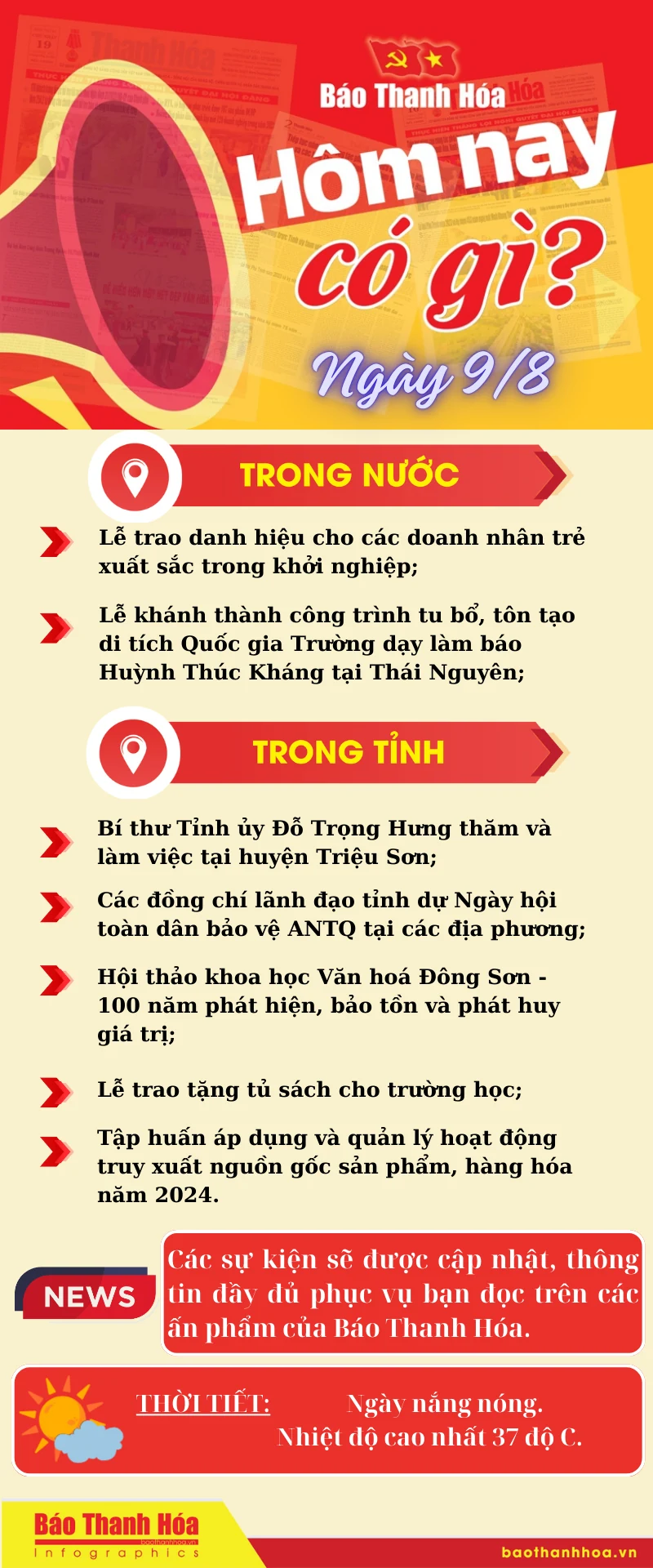 Hôm nay có gì? - Sự kiện nổi bật ngày 9/8/2024