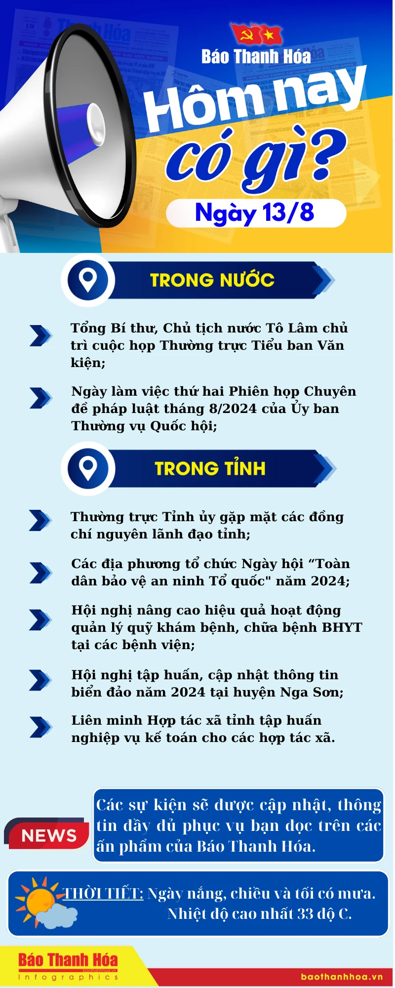 Hôm nay có gì? - Sự kiện nổi bật ngày 13/8/2024
