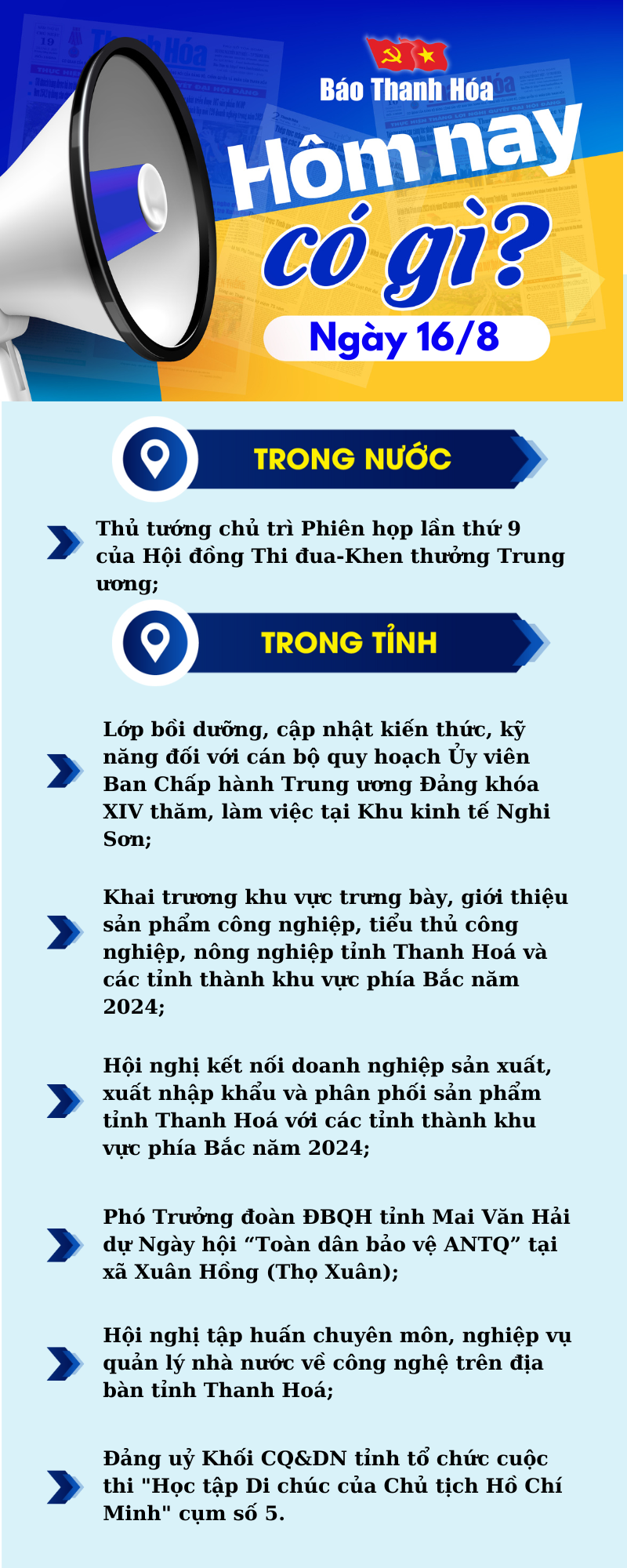 Hôm nay có gì? - Sự kiện nổi bật ngày 16/8/2024