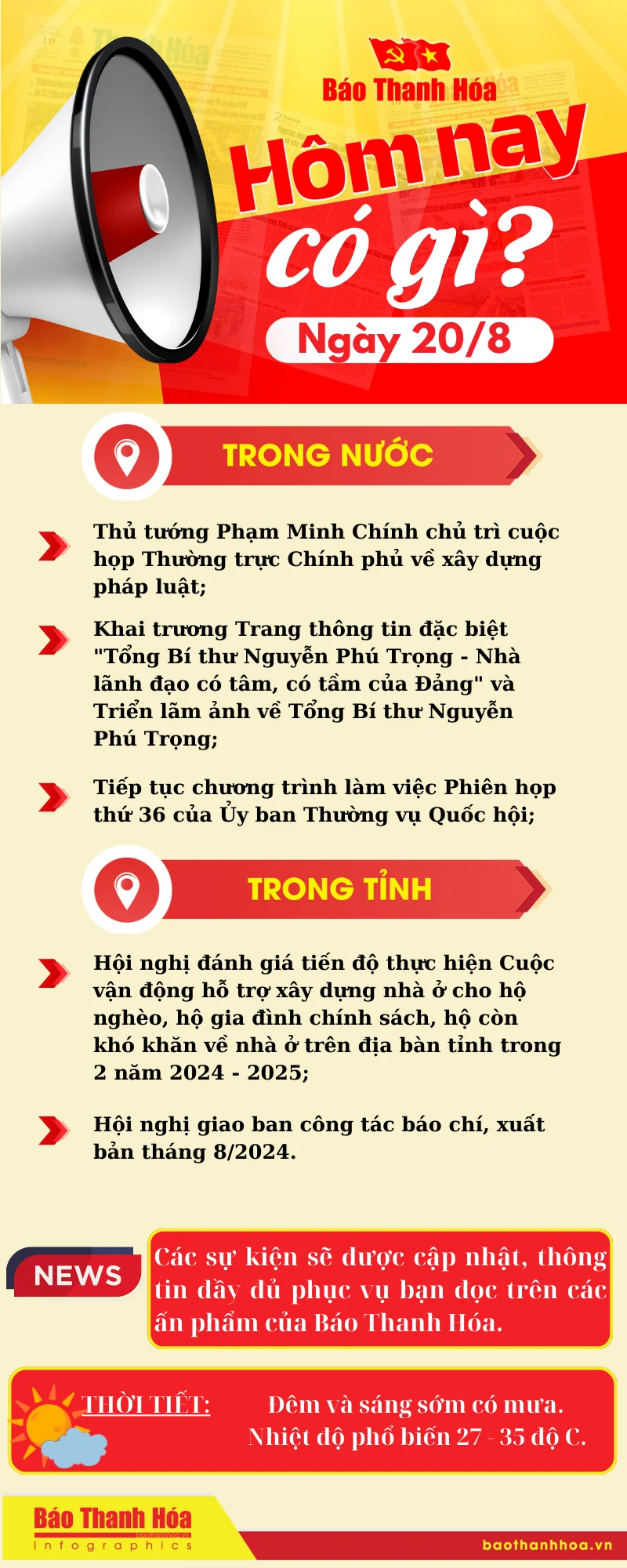 Hôm nay có gì? - Sự kiện nổi bật ngày 20/8/2024
