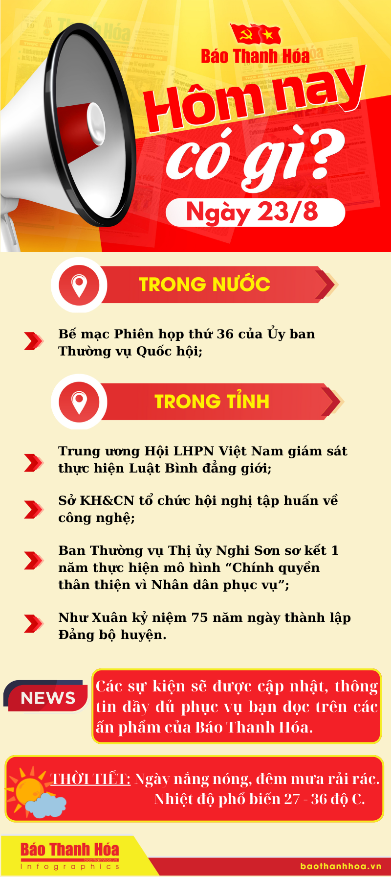 Hôm nay có gì? - Sự kiện nổi bật ngày 23/8/2024