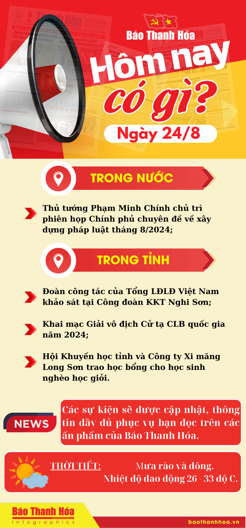 Hôm nay có gì? - Sự kiện nổi bật ngày 24/8/2024