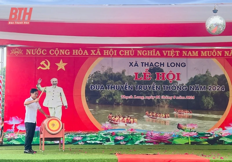 Sôi nổi Lễ cá cược bóng đá m88 đua thuyền truyền thống xã Thạch Long năm 2024