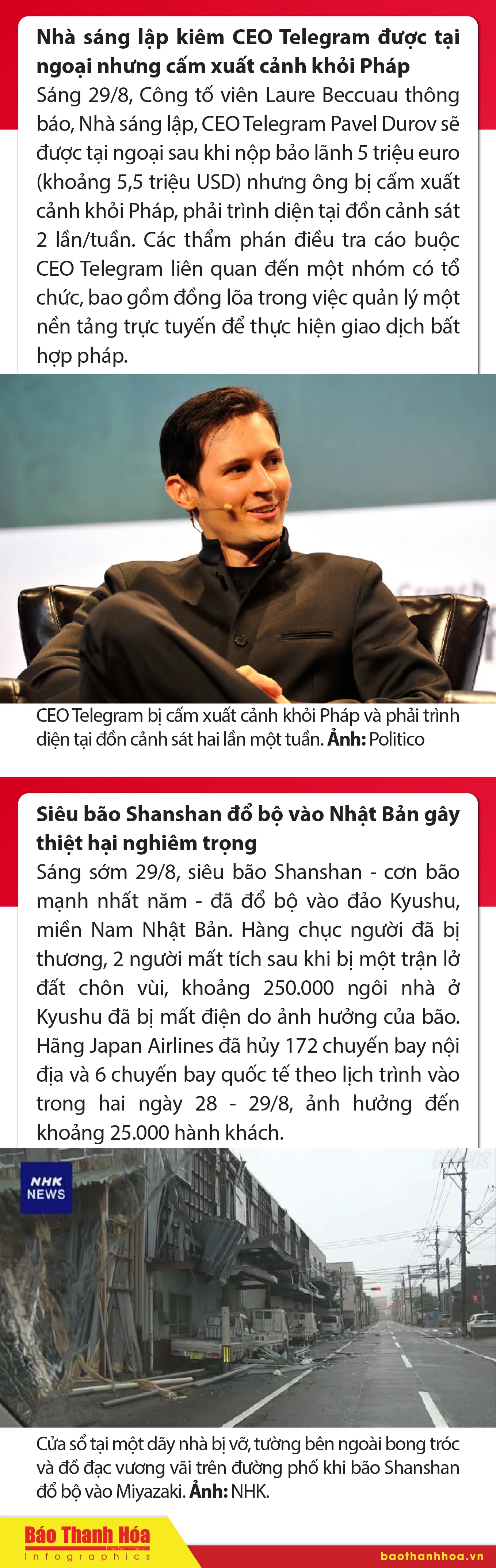 Sự kiện nổi bật trong nước, quốc tế ngày 29/8