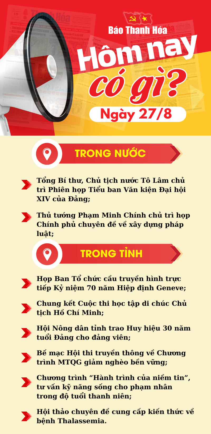 Hôm nay có gì? - Sự kiện nổi bật ngày 27/8/2024