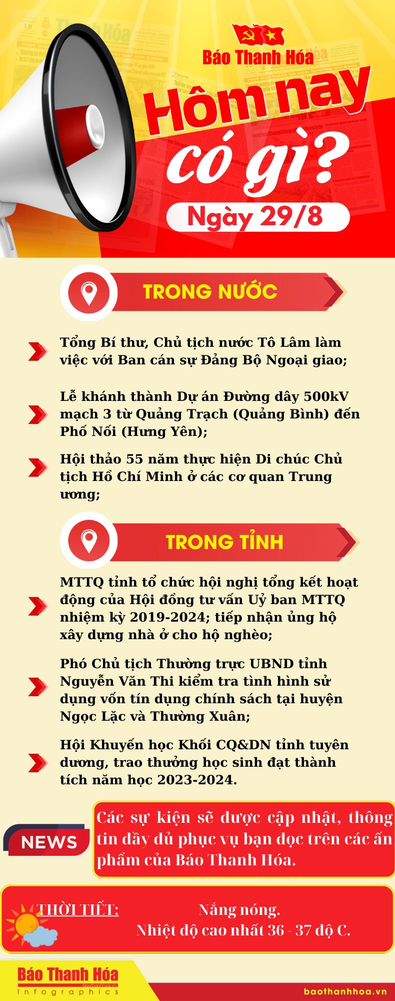 Hôm nay có gì? - Sự kiện nổi bật ngày 29/8/2024