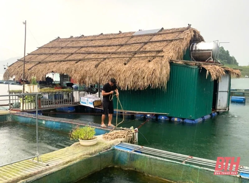 Người dân chủ động gia cố, bảo vệ diện tích nuôi trồng thủy sản trước ảnh hưởng của bão số 3
