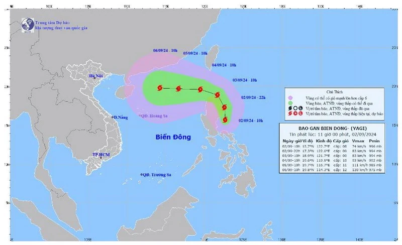 Bão YAGI sắp đi vào Biển Đông, khả năng đạt cấp bão rất mạnh