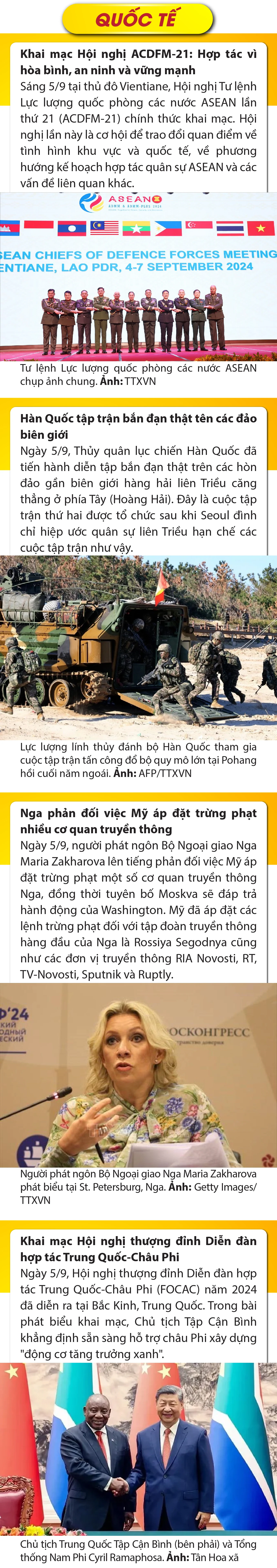 Sự kiện nổi bật trong nước, quốc tế ngày 5/9