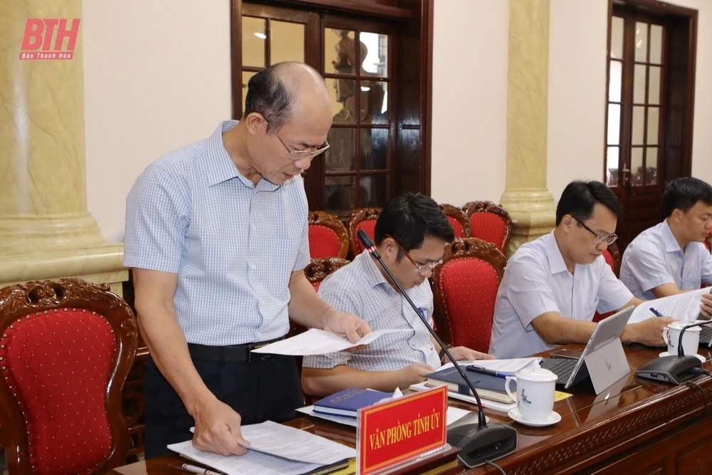 Ban Thường vụ Tỉnh ủy cho ý kiến vào Đề cương chi tiết Báo cáo Chính trị của Ban chấp hành Đảng bộ tỉnh khóa XIX tại Đại hội Đảng bộ tỉnh lần thứ XX