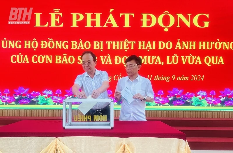 Các huyện Như Thanh, Nông Cống và TP Sầm Sơn quyên góp ủng hộ đồng bào vùng lũ