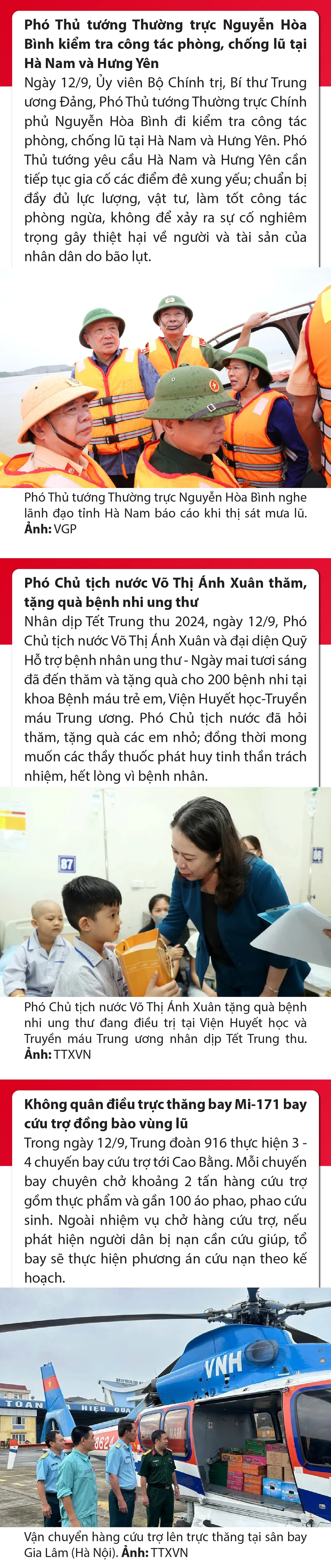 Sự kiện nổi bật trong nước, quốc tế ngày 12/9