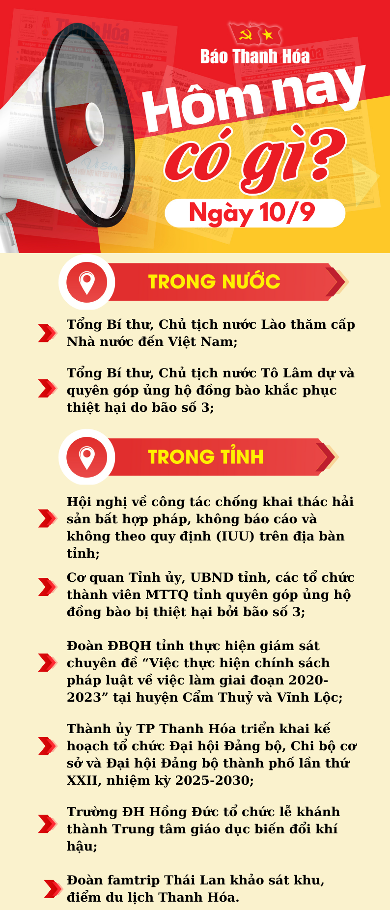 Hôm nay có gì? - Sự kiện nổi bật ngày 10/9/2024