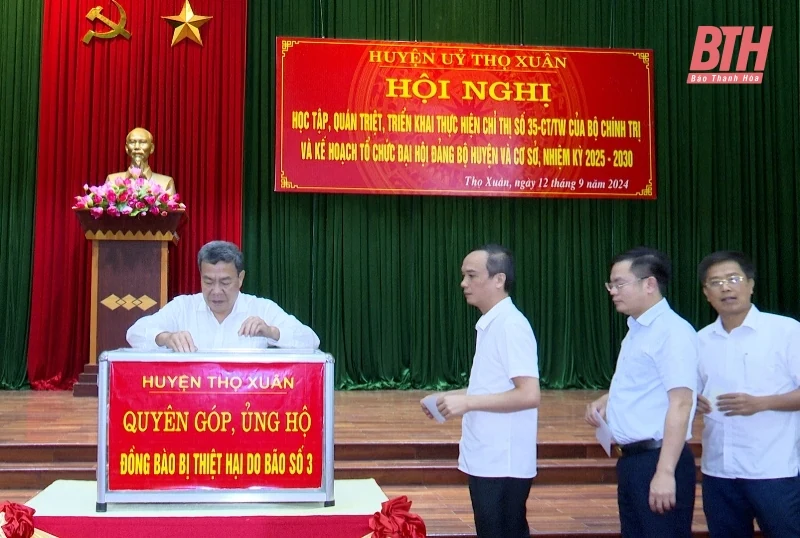 Huyện ủy Thọ Xuân triển khai thực hiện Chỉ thị số 35 của Bộ Chính trị và Kế hoạch tổ chức Đại hội Đảng bộ các cấp