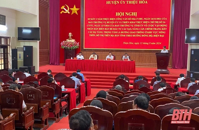 Thiệu Hóa: Vận động trên 3.900 hộ dân hiến trên 66.000m<sup>2</sup> đất để mở rộng đường giao thông