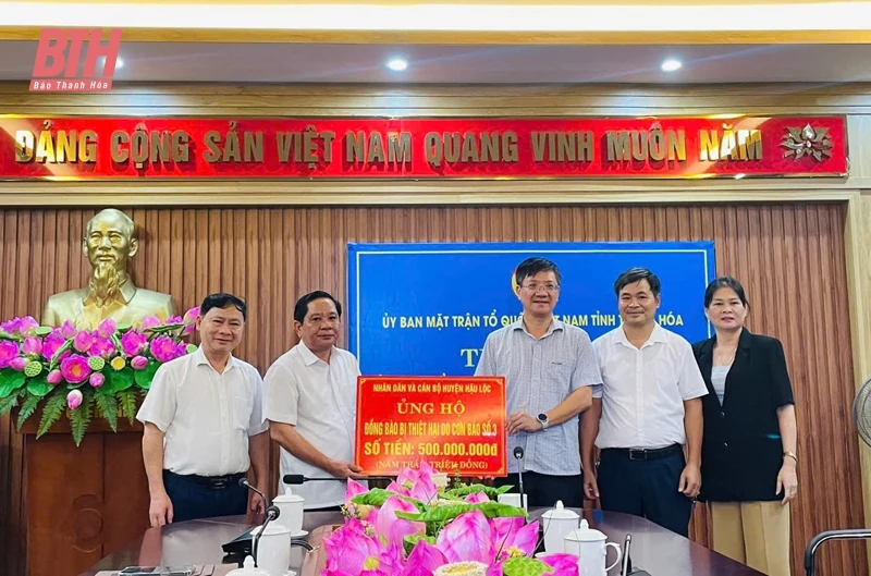 Đảng bộ và Nhân dân huyện Hậu Lộc ủng hộ đồng bào các tỉnh phía Bắc bị thiệt hại do bão số 3