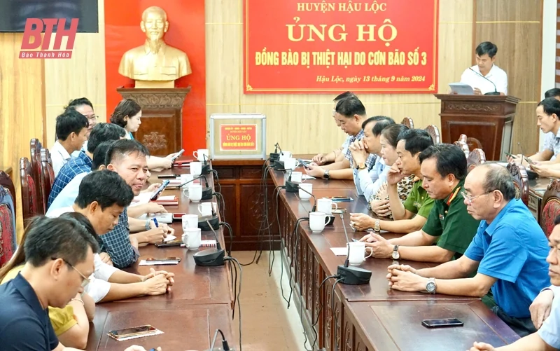 Đảng bộ và Nhân dân huyện Hậu Lộc ủng hộ đồng bào các tỉnh phía Bắc bị thiệt hại do bão số 3