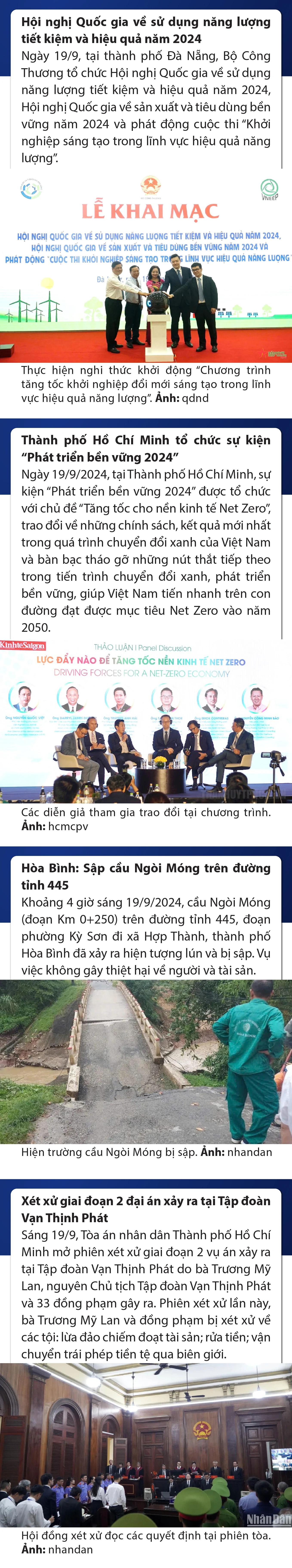 Sự kiện nổi bật trong nước, quốc tế ngày 19/9