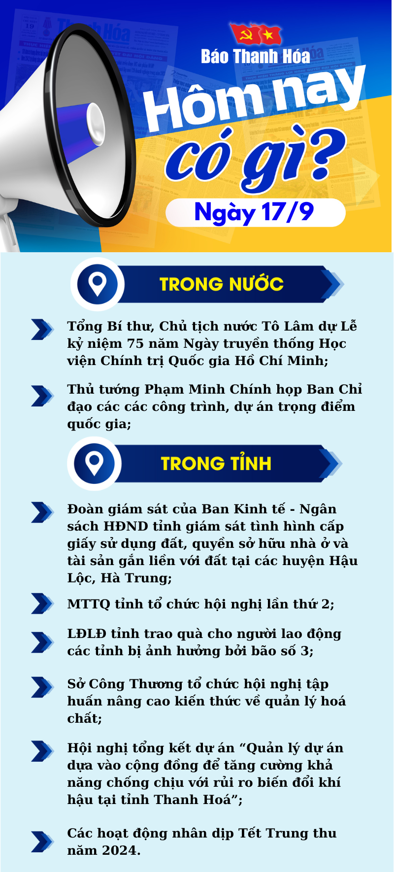 Hôm nay có gì? - Sự kiện nổi bật ngày 17/9/2024