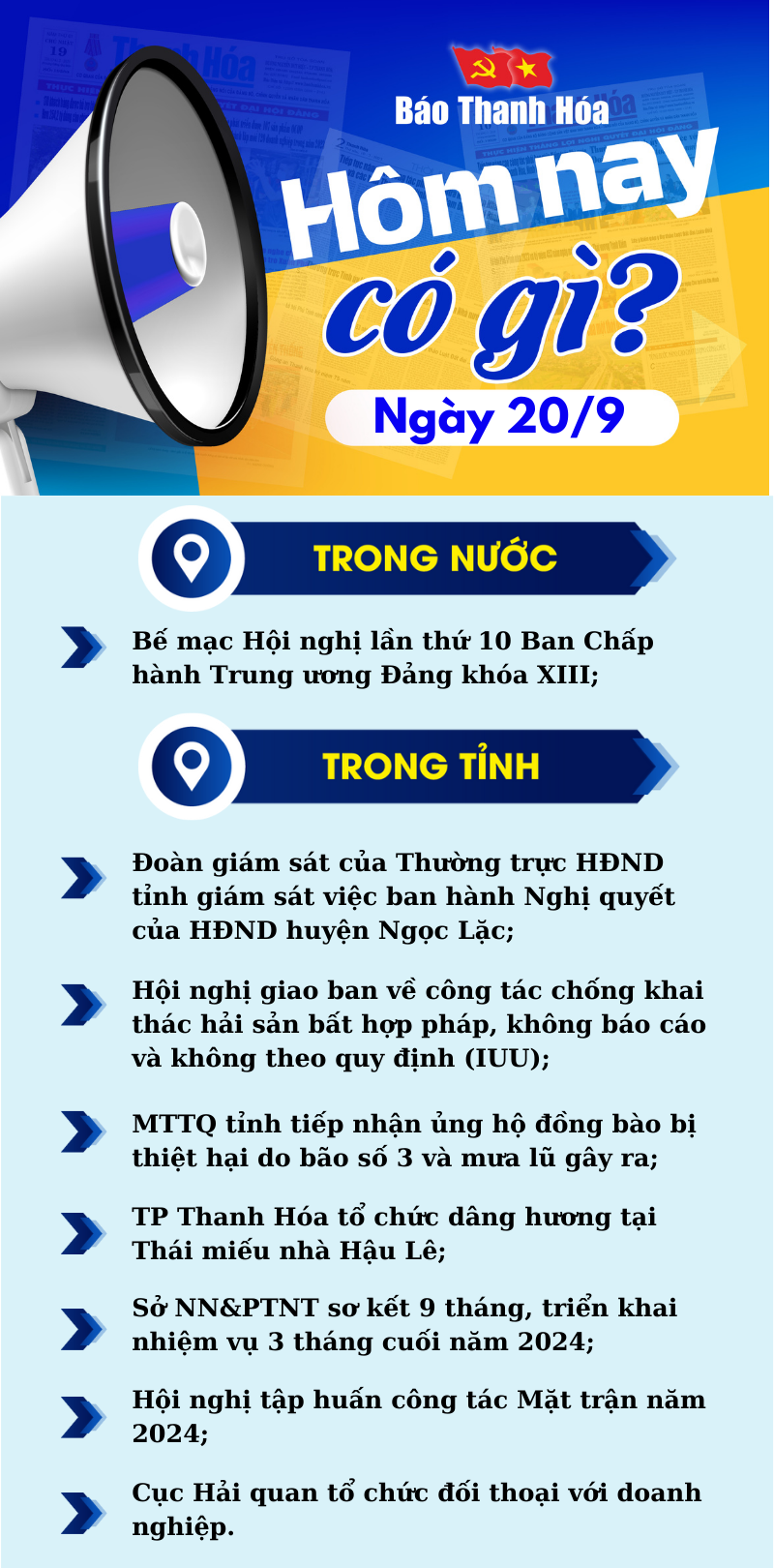 Hôm nay có gì? - Sự kiện nổi bật ngày 20/9/2024