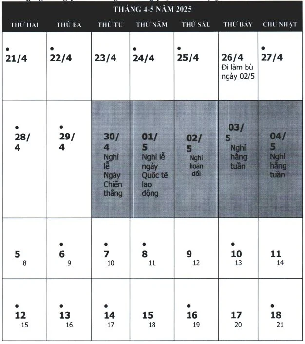 Bộ Nội vụ đồng ý nghỉ Tết 9 ngày, nghỉ lễ 30/4 và 1/5 kéo dài 5 ngày
