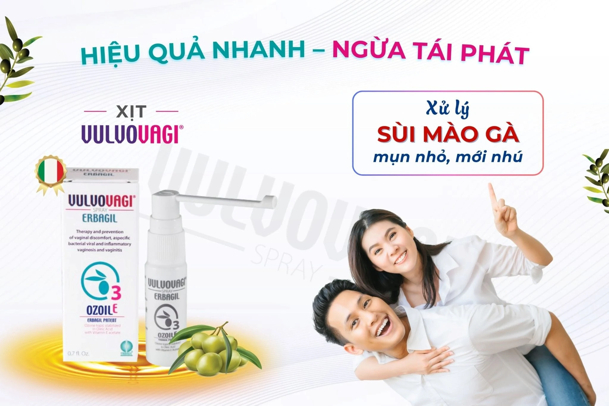 Hướng dẫn cách dùng xịt Vulvovagi nhanh rụng sùi mào gà
