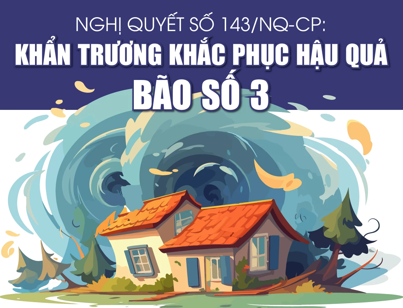 [Infographics] - Nghị quyết số 143/NQ-CP: Khẩn trương khắc phục hậu quả bão số 3