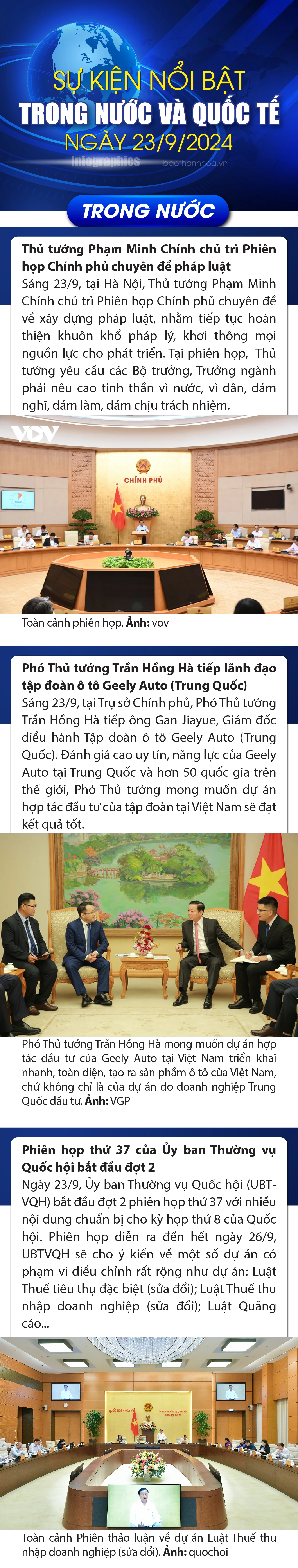 Sự kiện nổi bật trong nước, quốc tế ngày 23/9