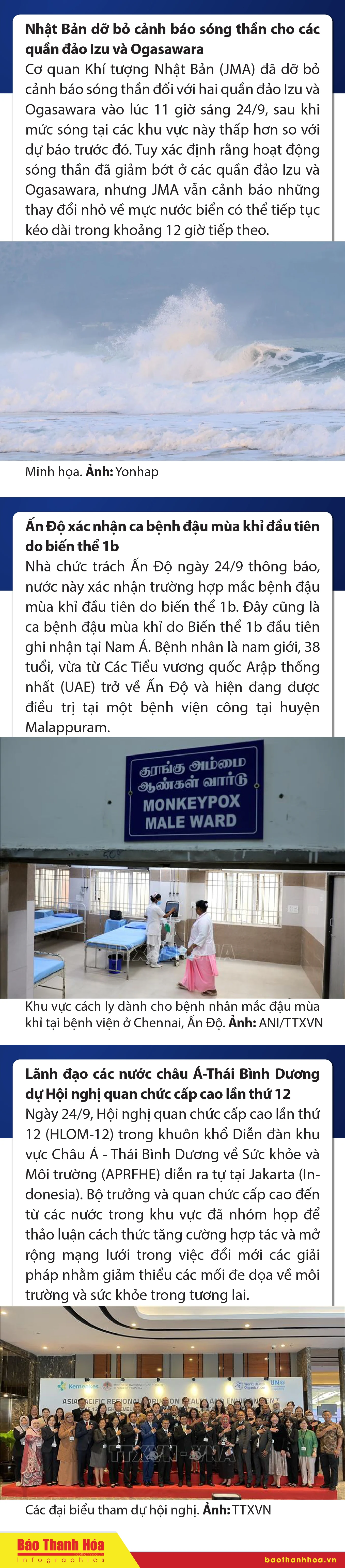 Sự kiện nổi bật trong nước, quốc tế ngày 24/9