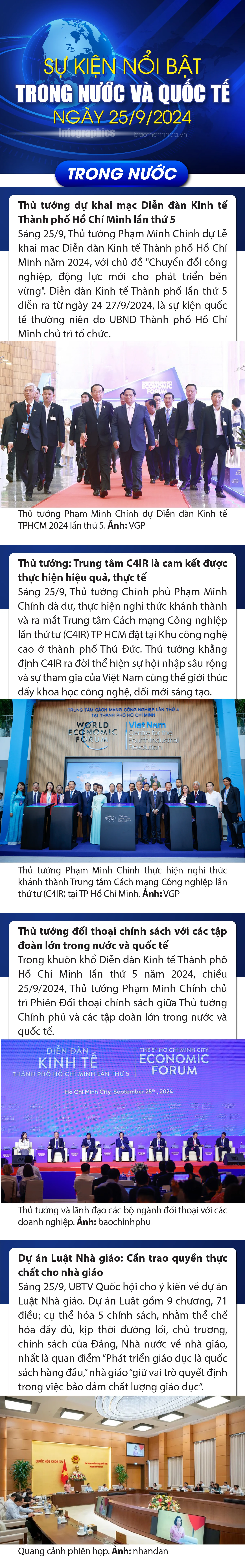 Sự kiện nổi bật trong nước, quốc tế ngày 25/9