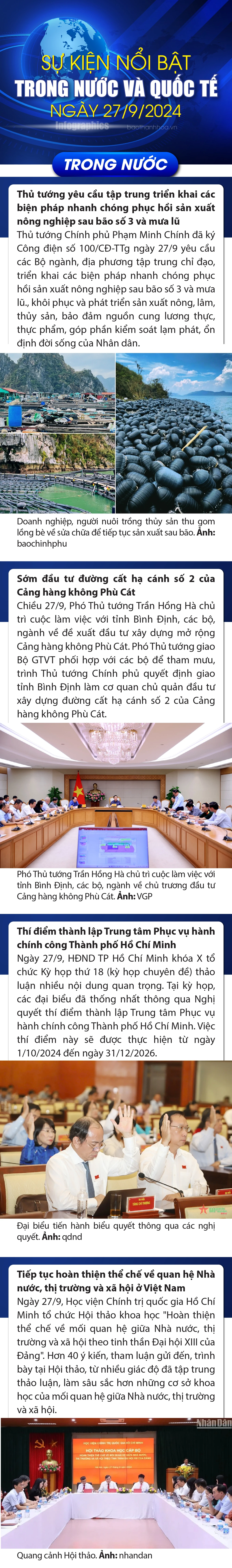 Sự kiện nổi bật trong nước, quốc tế ngày 27/9