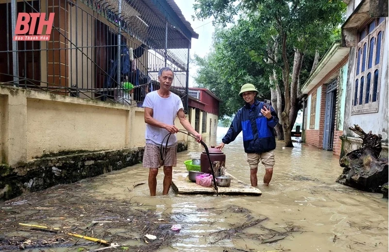 Ngập lụt cục bộ ở Thiệu Khánh, Thiệu Dương (TP Thanh Hóa)