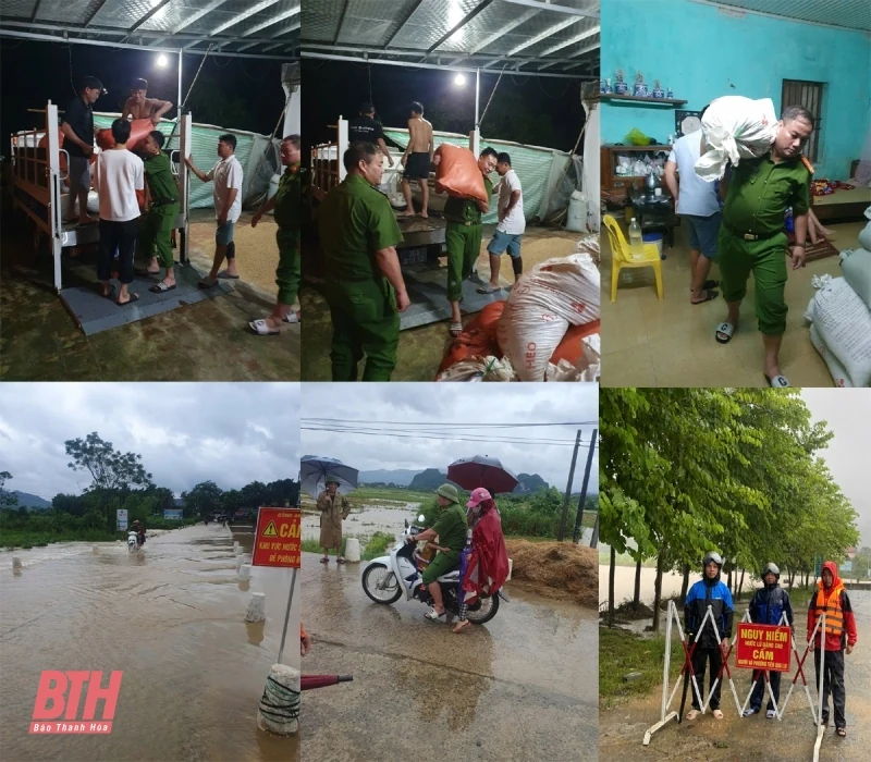 Công an huyện Cẩm Thủy hỗ trợ di dời gần 1.000 người dân có nguy cơ bị ảnh hưởng bởi mưa, lũ