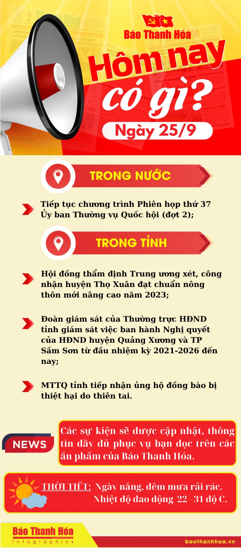 Hôm nay có gì? - Sự kiện nổi bật ngày 25/9/2024