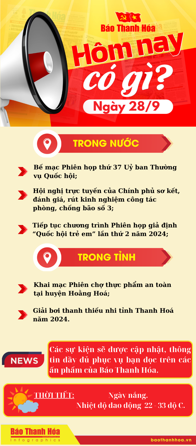 Hôm nay có gì? - Sự kiện nổi bật ngày 28/9/2024