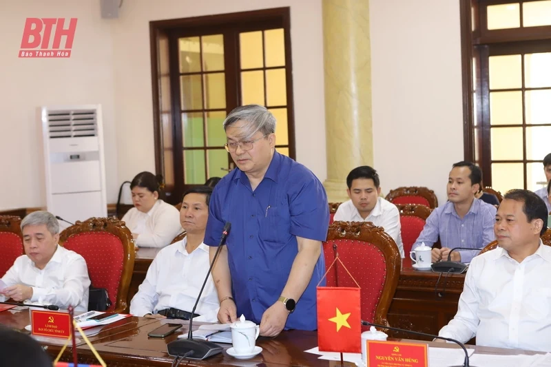 Đoàn học viên cán bộ Đảng Nhân dân cách mạng Lào trao đổi kinh nghiệm về công tác xây dựng Đảng tại Tỉnh ủy Thanh Hóa