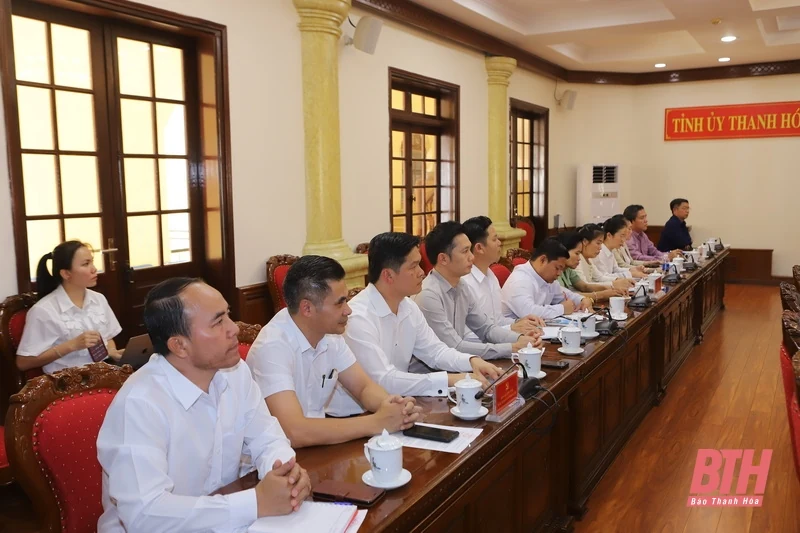 Đoàn học viên cán bộ Đảng Nhân dân cách mạng Lào trao đổi kinh nghiệm về công tác xây dựng Đảng tại Tỉnh ủy Thanh Hóa