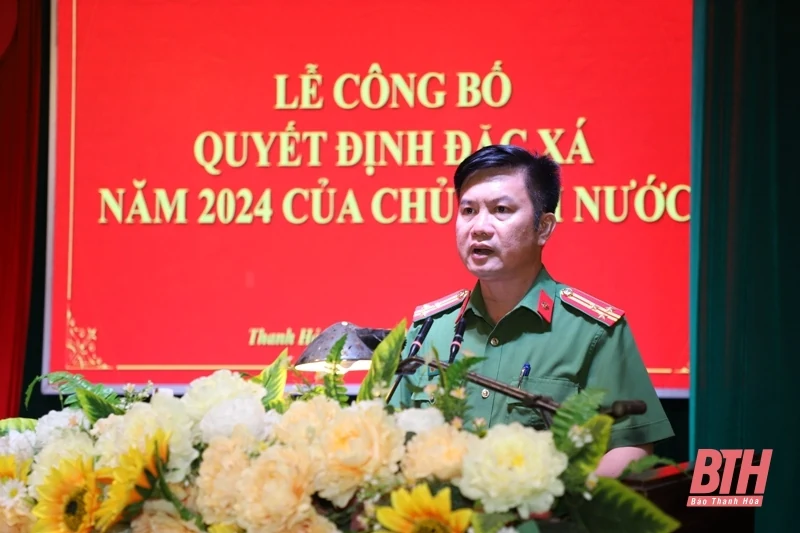 Trại giam Thanh Phong công bố Quyết định đặc xá tha tù trước thời hạn của Chủ tịch nước