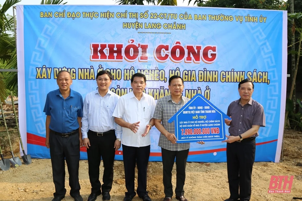Phó Bí thư Thường trực Tỉnh uỷ Lại Thế Nguyên dự Lễ khởi công xây dựng nhà ở cho hộ nghèo, hộ gia đình chính sách tại Lang Chánh và Bá Thước