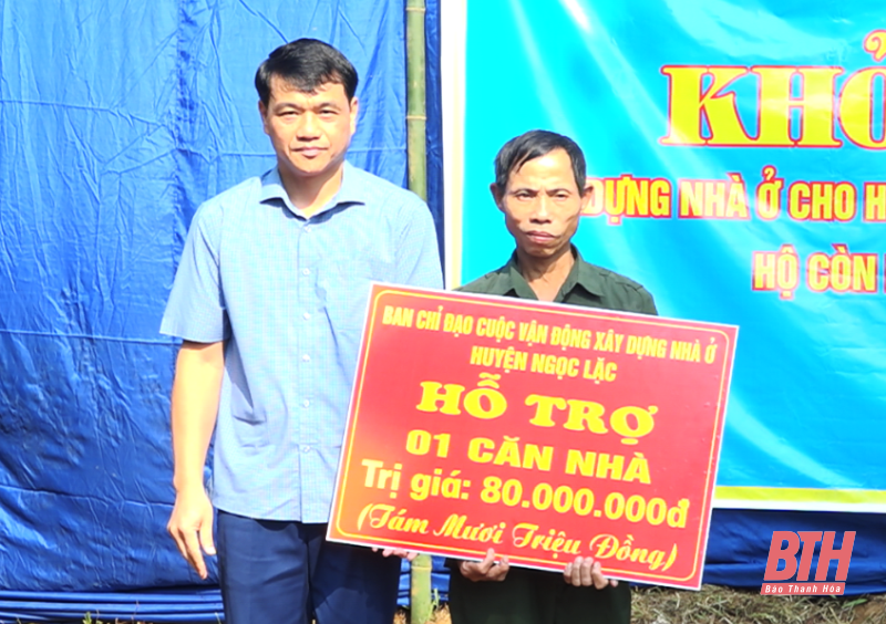 Huyện Ngọc Lặc khởi công xây dựng nhà ở cho hộ nghèo, hộ gia đình chính sách