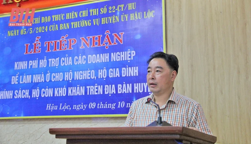 Hậu Lộc: Tiếp nhận gần 1 tỷ đồng hỗ trợ của doanh nghiệp làm nhà ở cho hộ nghèo, gia đình chính sách, hộ khó khăn về nhà ở