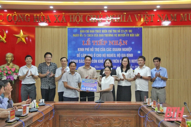 Hậu Lộc: Tiếp nhận gần 1 tỷ đồng hỗ trợ của doanh nghiệp làm nhà ở cho hộ nghèo, gia đình chính sách, hộ khó khăn về nhà ở
