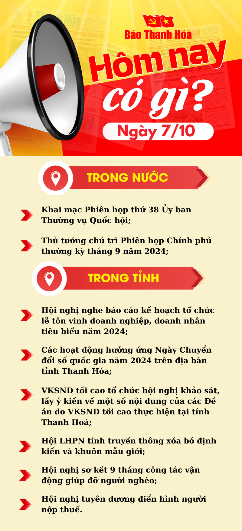 Hôm nay có gì? - Sự kiện nổi bật ngày 7/10/2024