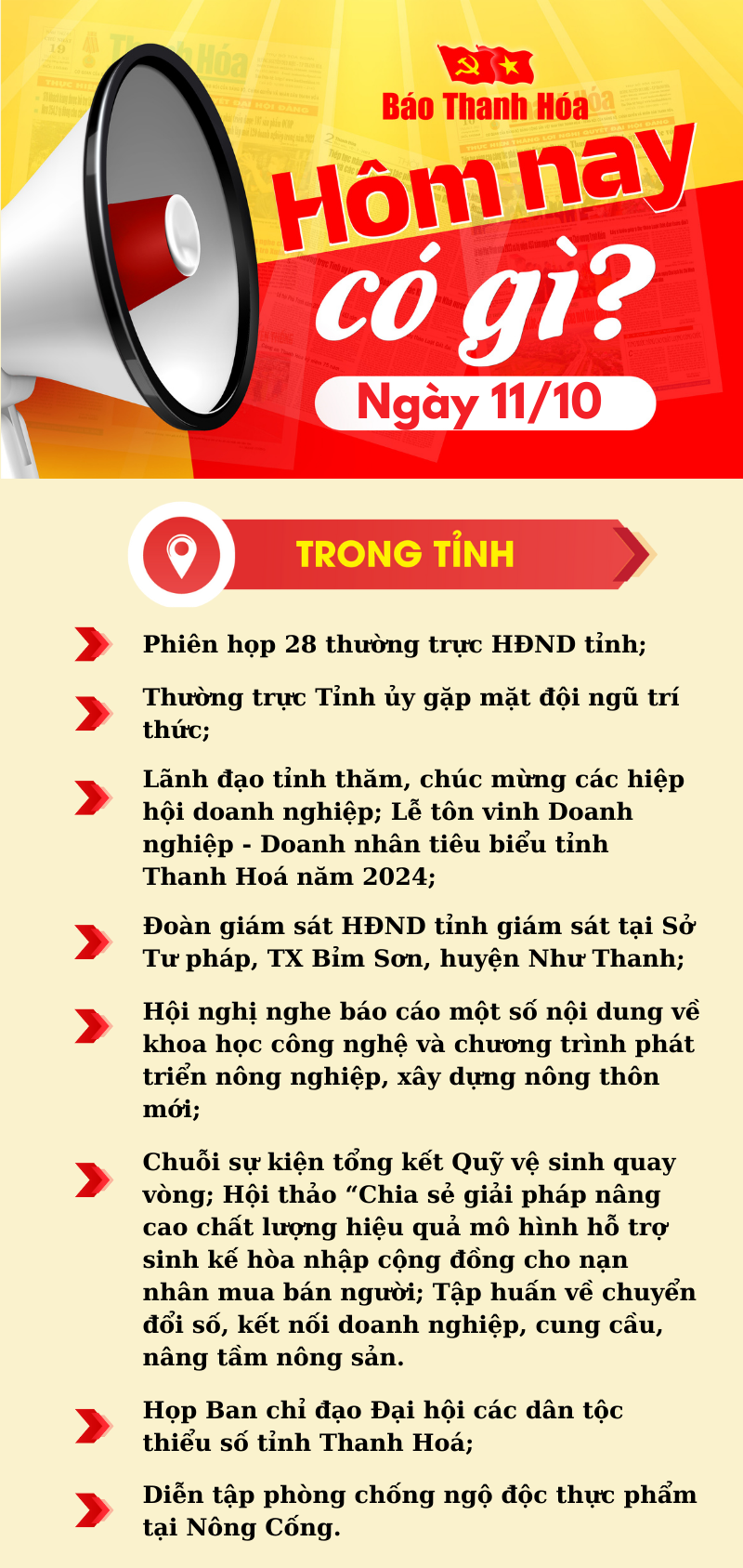 Hôm nay có gì? - Sự kiện nổi bật ngày 11/10/2024