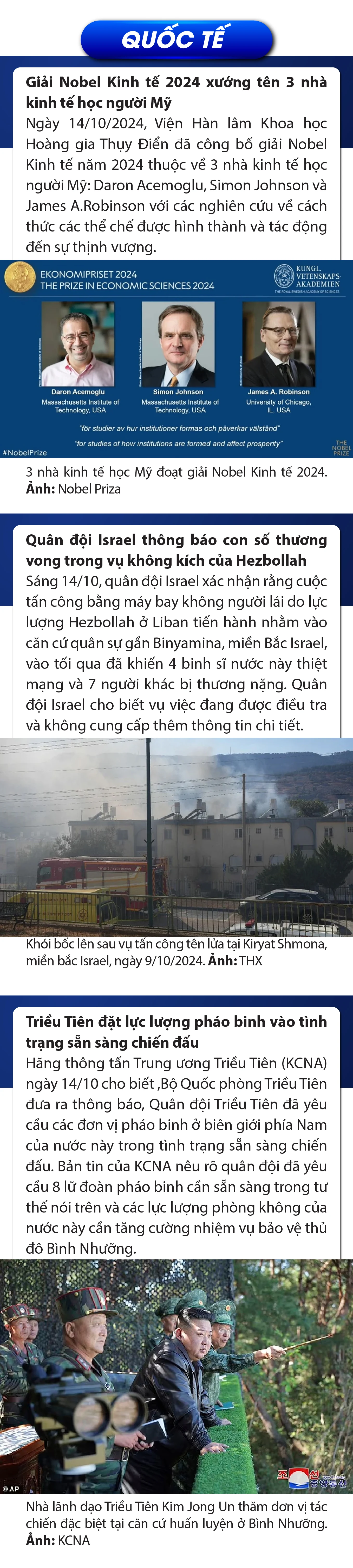 Sự kiện nổi bật trong nước, quốc tế ngày 14/10
