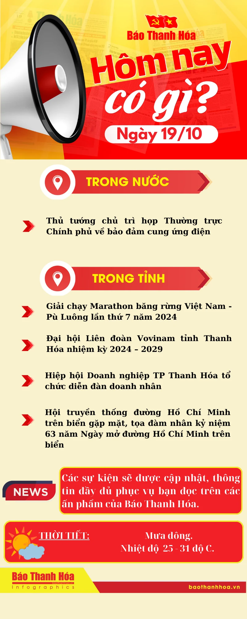 Hôm nay có gì? - Sự kiện nổi bật link vào m88 bhki 19/10/2024
